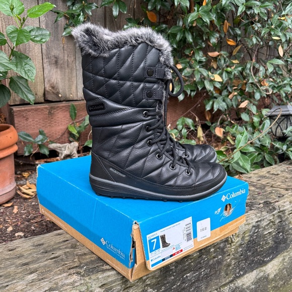 Columbia Heavenly Omni-Heat Insulated Waterproof Black Winter Boot Women's 7 - Picture 1 of 10